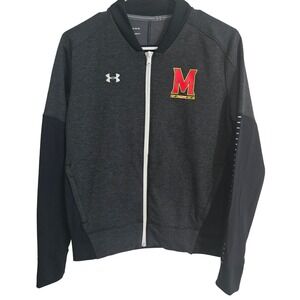 Under Armour Maryland Terrapins Jacket Men's Medium ColdGear Full Zip Gray Terps